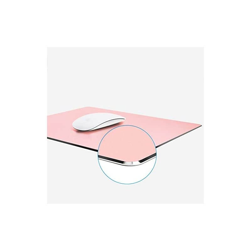 Pink Metal Mouse Pad-Office Gaming Hard Aluminum Mouse Mat, Dual-Use Waterproof Non-Slip Matte Metal/PU Mousepad for Laptop, Computer and PC Double Side Design by