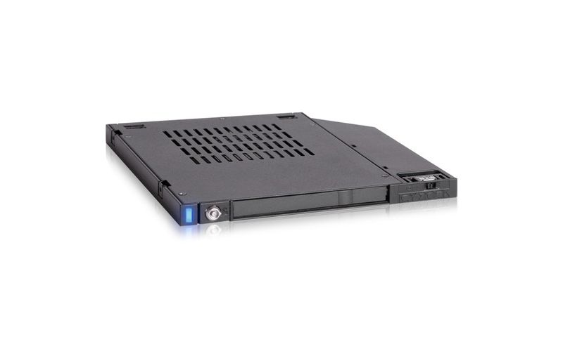 Icy Dock FlexiDOCK MB511SPO-1B Drive Bay Adapter for 5.25" Serial ATA/600 - Slim SATA Host Interface Internal - Black - 1 x HDD Supported