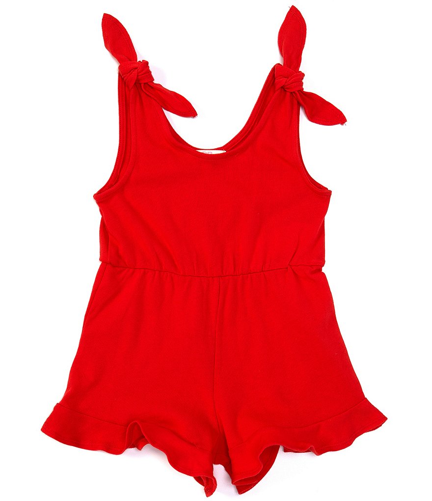 Flapdoodles Little Girls 2T-6X Short-Sleeve Kitty Paperbag-Waist Romper