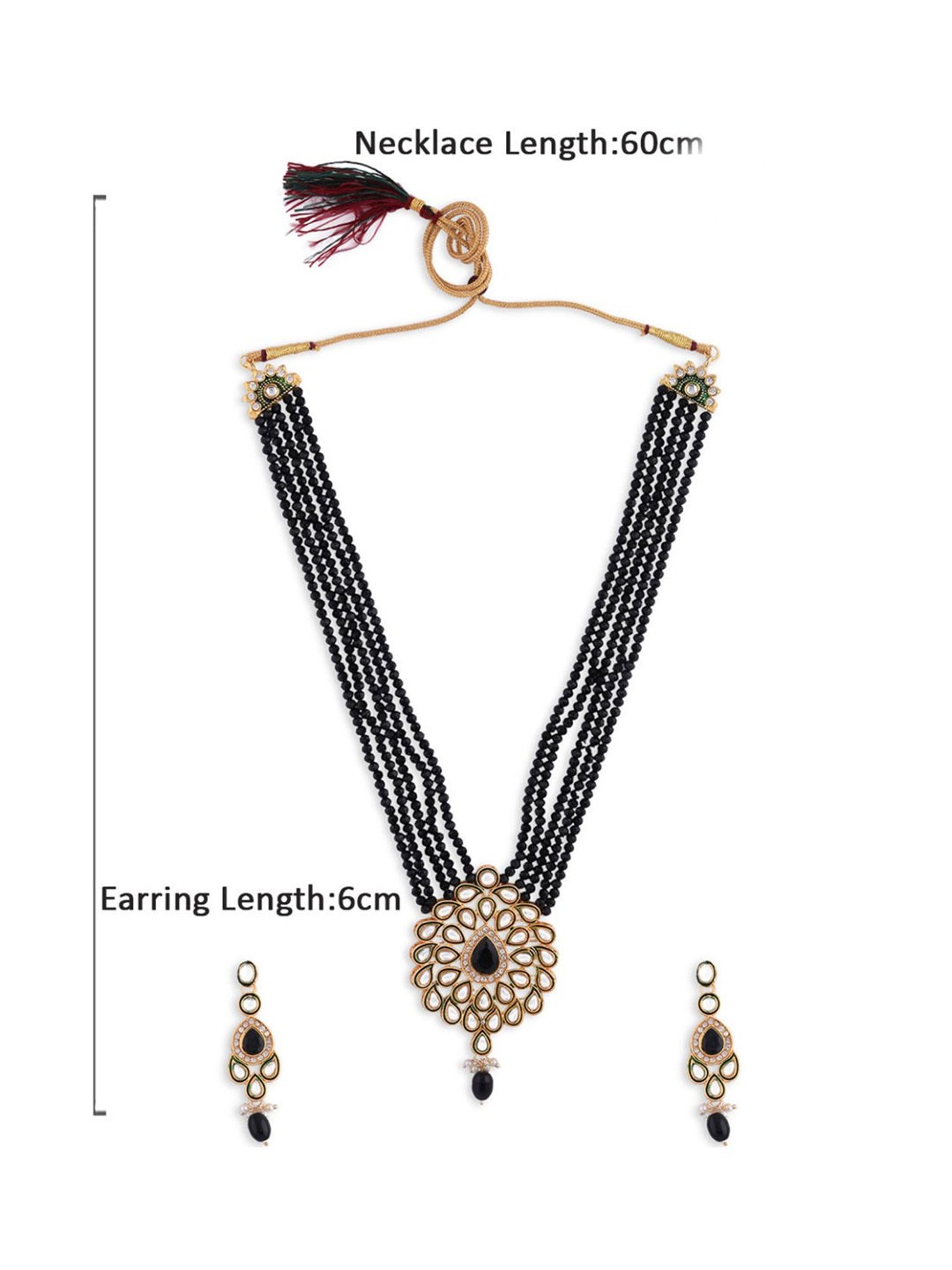 Fida Ethnic Indian Black Jewellery Set