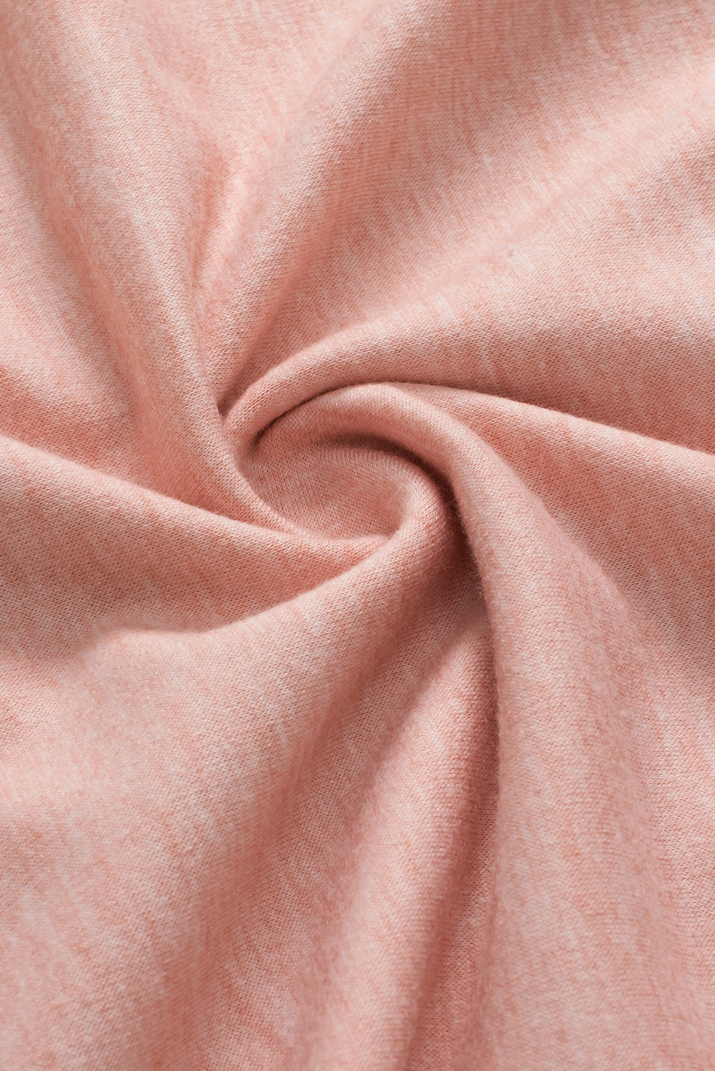 Pink Solid Color Exposed Seam Henley Pullover Hoodie