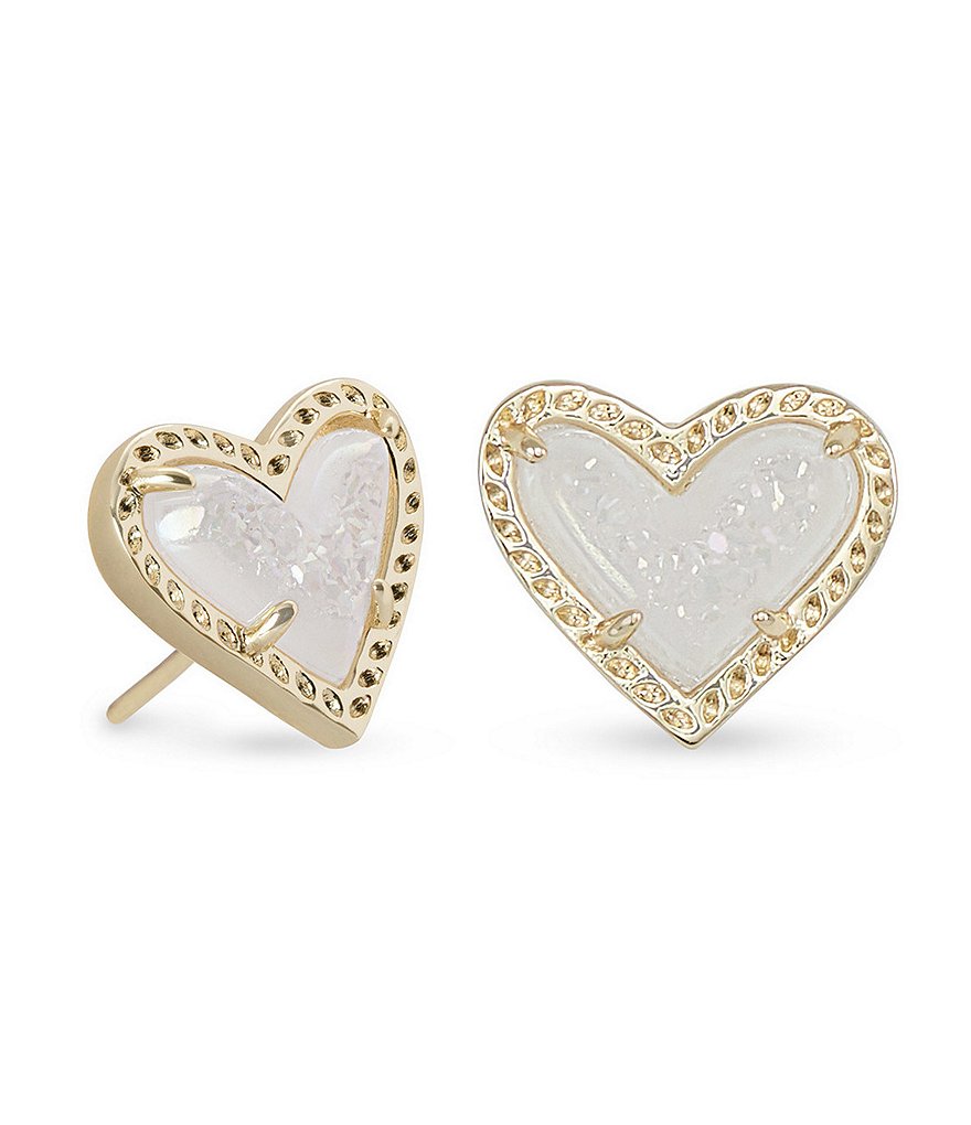 Kendra Scott Ari Heart Gold Stud Earrings