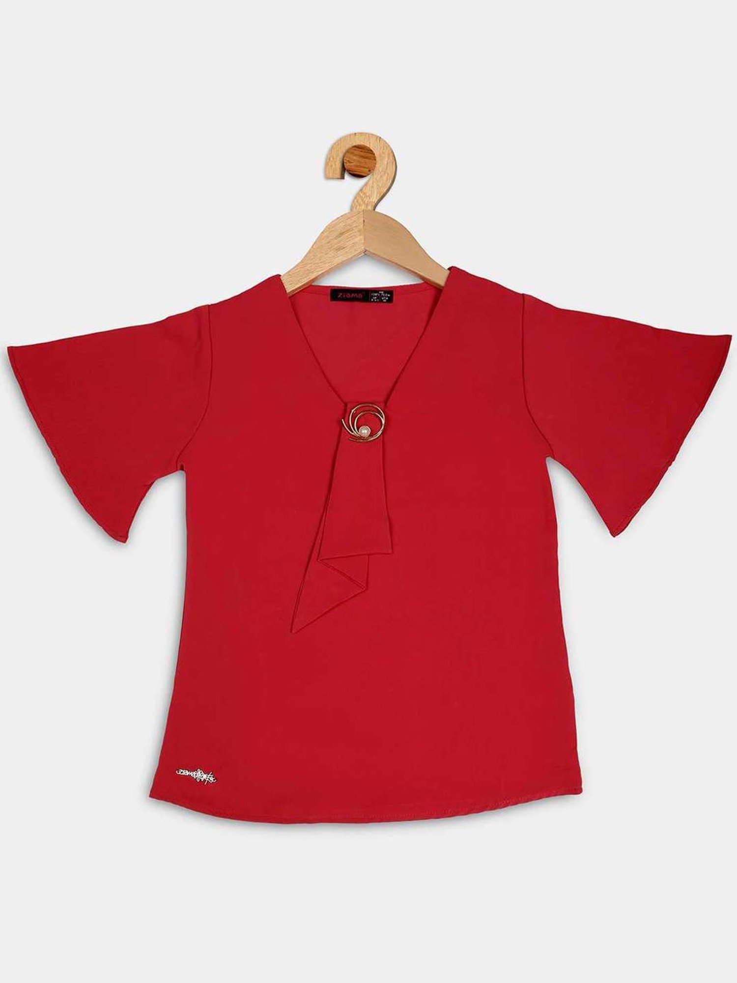ZIAMA Kids Red Regular Fit Top
