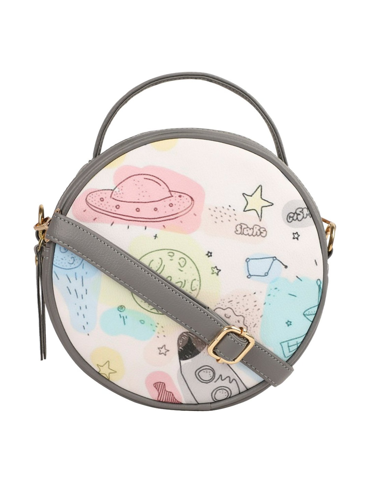 Bagsy Malone Grey Printed Medium Handbag