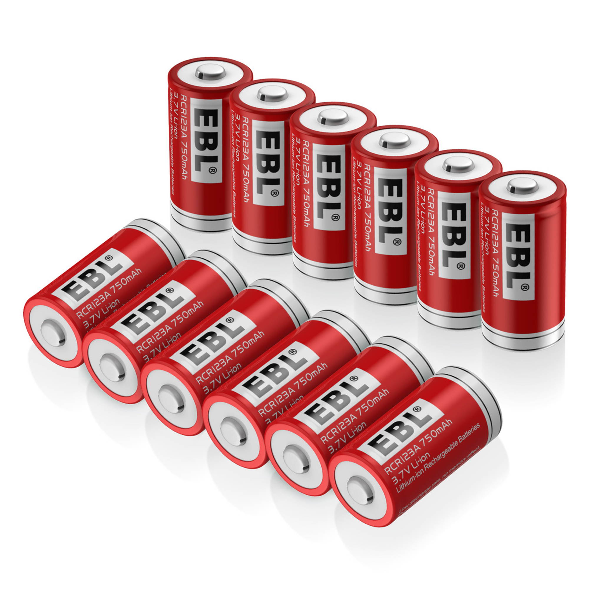 EBL 8 Pcs 16340 3.7V RCR123A Batteries + Smart 4 Slots Battery Charger for 16340 RCR123A Li-ion Rechargeable Batteries