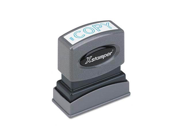 Xstamper ECO-GREEN 1006 Title Message Stamp, COPY, Pre-Inked/Re-Inkable, Blue