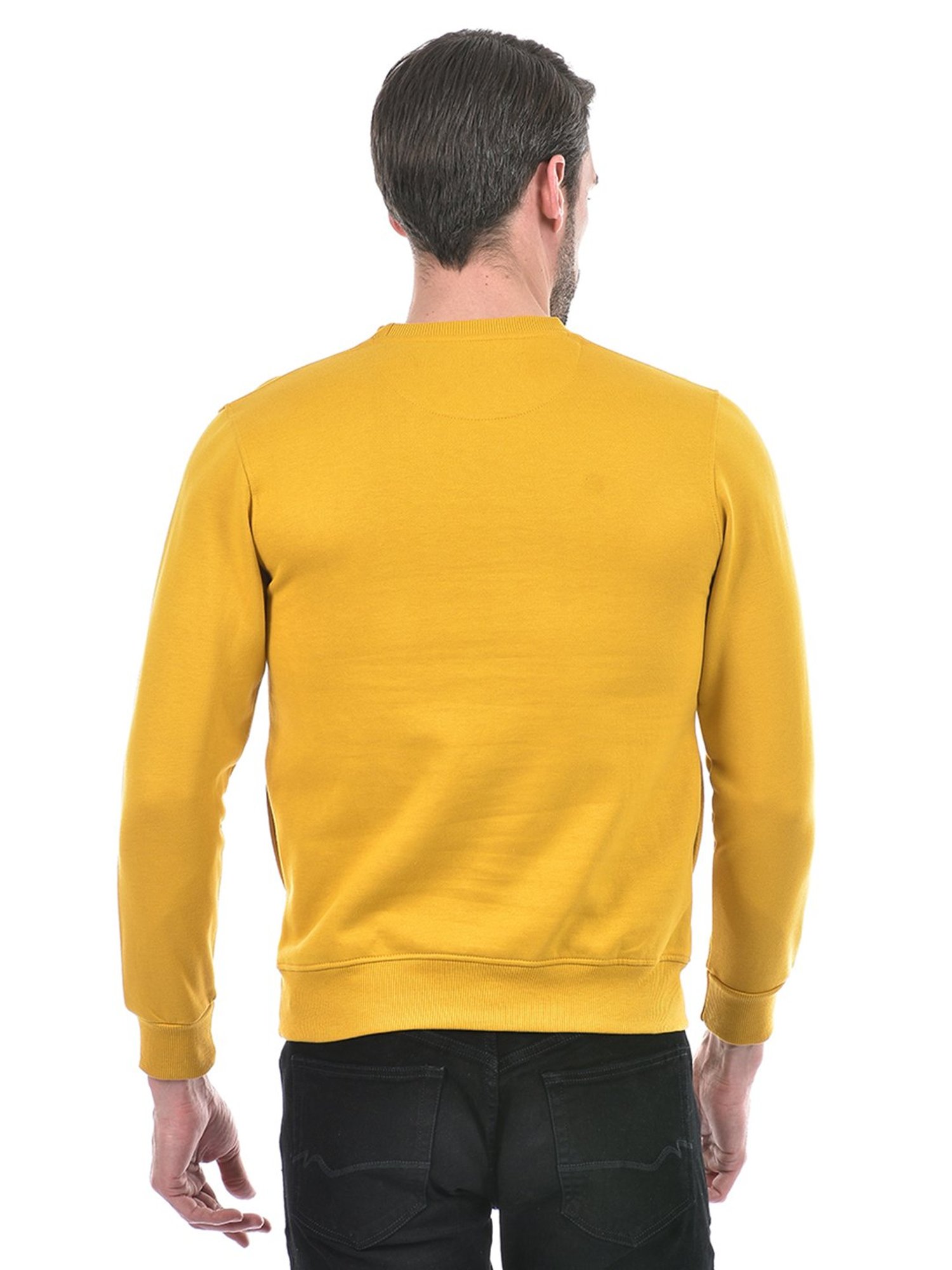 Integriti Mustard Regular Fit Printed Sweatshirt