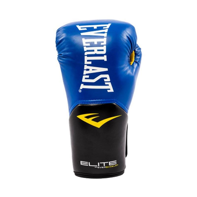 Everlast Blue Elite Pro Style Boxing Gloves 14 ounce & Black 120 Inch Hand Wraps