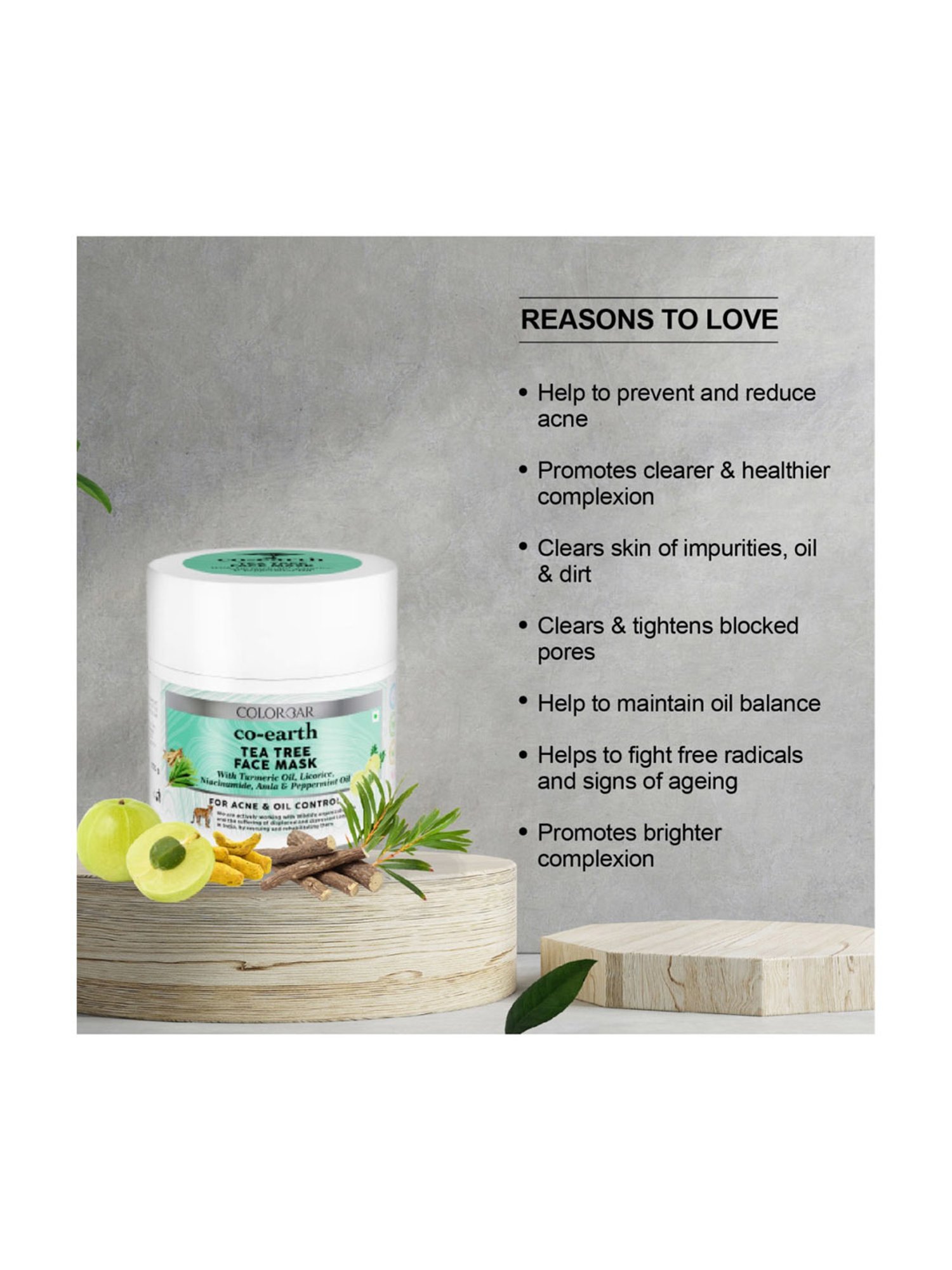 Colorbar Co-earth Tea Tree Face Mask - 100 gm