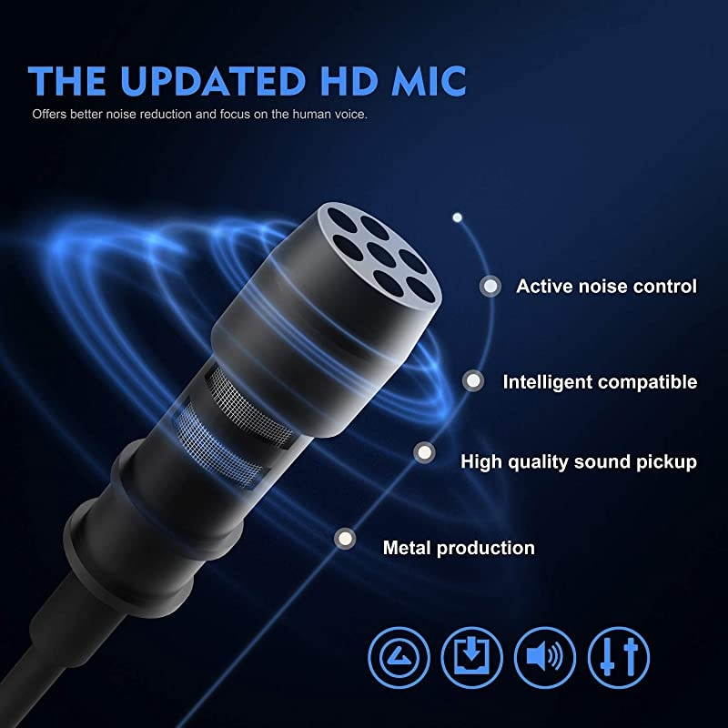 Lapel Microphone, Omnidirectional Mic Compatible with Desktop PC Computer, Mac, Smartphone, iPhone, GoPro, DSLR, Camcorder for Podcast, YouTube, Vlogging, and DJs