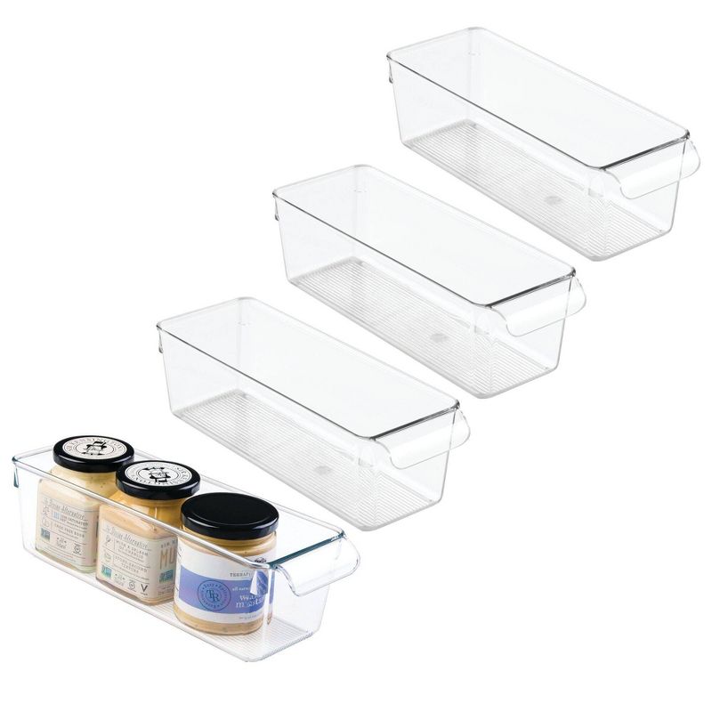 iDESIGN 4pk Linus Pullz Storage Organizer Bin Clear