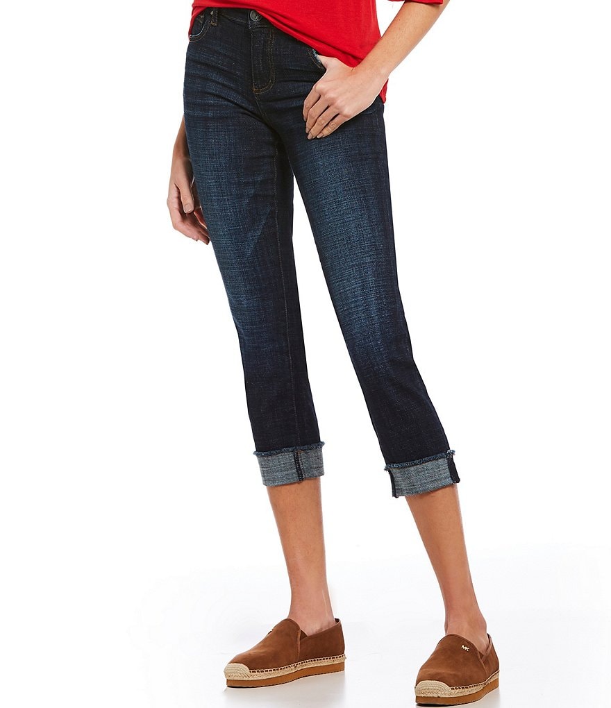 KUT from the Kloth Amy Cuffed Crop Straight Leg Jeans