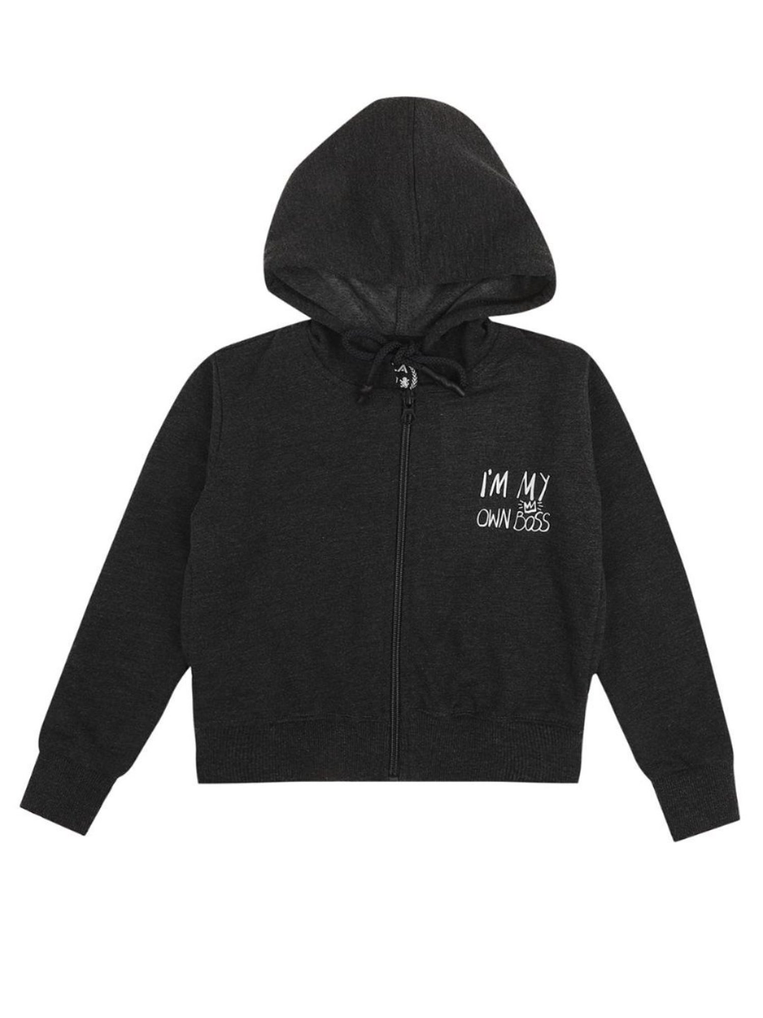 Dyca Kids Dark Grey Solid Full Sleeves Jacket