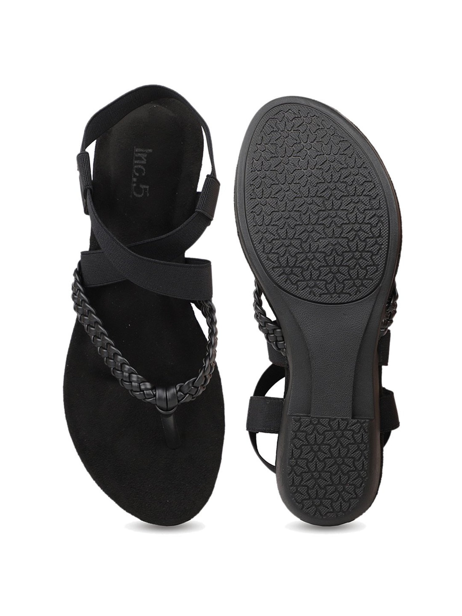 Inc.5 Women's Black Sling Back Sandals