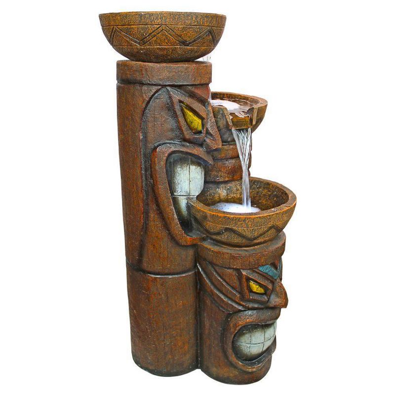 Cascading Aloha Tiki Three-Bowl Garden Fountain - Acorn Hollow