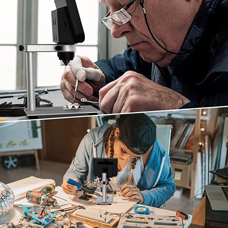 Digital Microscope  43inch 1080P Full HD LCD WiFi Microscope Camera 1000X Magnification Build in Rechargeable Battery 32GB USB Microscope for Kids Students LabEduSupport IOS Android PhonePC