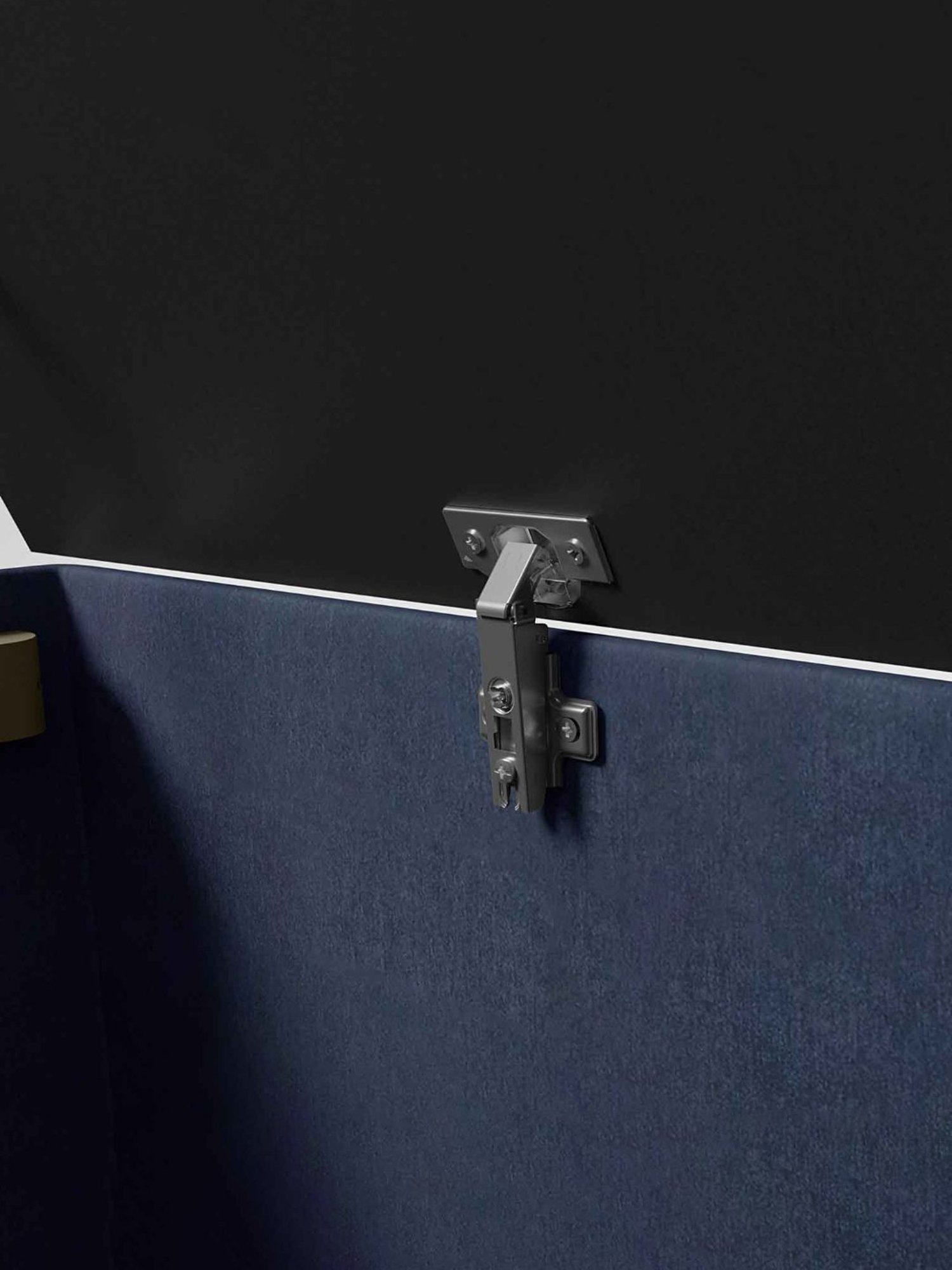 Godrej Interio Attix Quilted Dark Blue Fabric 3 Seater Sofa Cum Bed with Storage