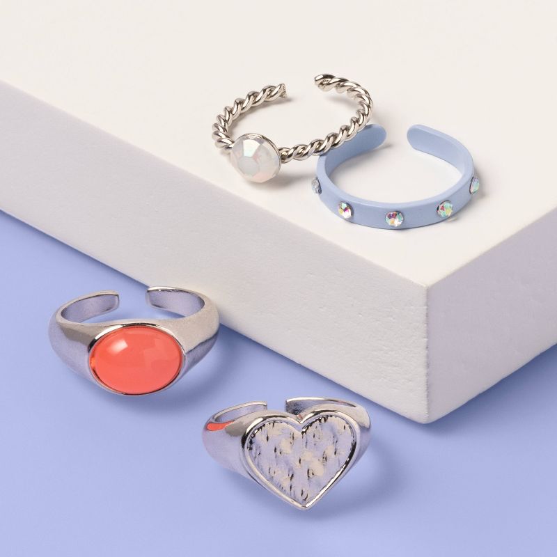 Kids' 8pk Color Pop Ring Set - More Than Magic™