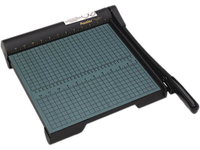 Premier W12 The Original Green Paper Trimmer, 20 Sheets, Wood Base, 13" x 14 1/2"