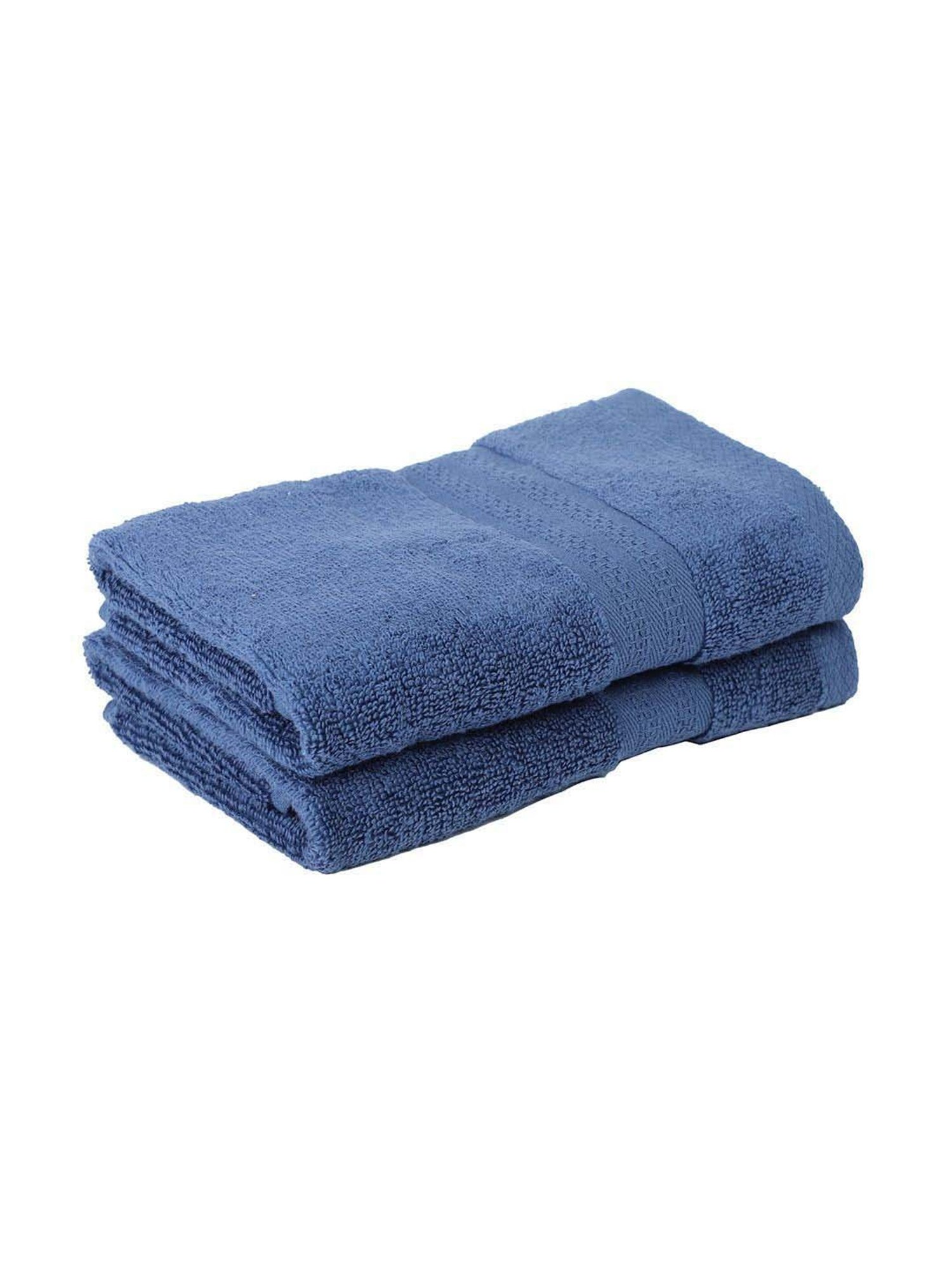 BIANCA Zero-Twist 100% Cotton Ultra-Fluffy Towels -4pc Hand Towel (paradiso) solid-navy