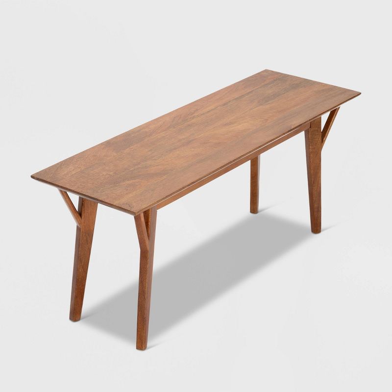 Stratford Mid-Century Entryway Bench Walnut Brown - Finch
