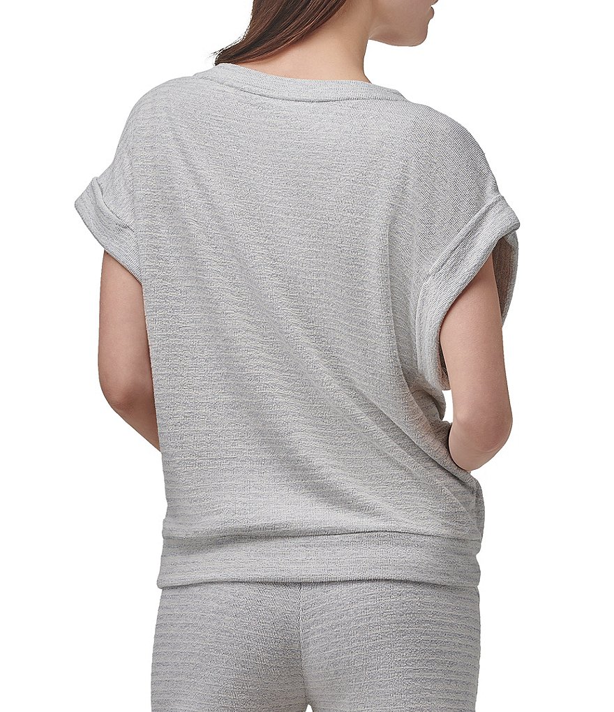 Marc New York Beach Fleece Short Sleeve Coordinating Pullover Top