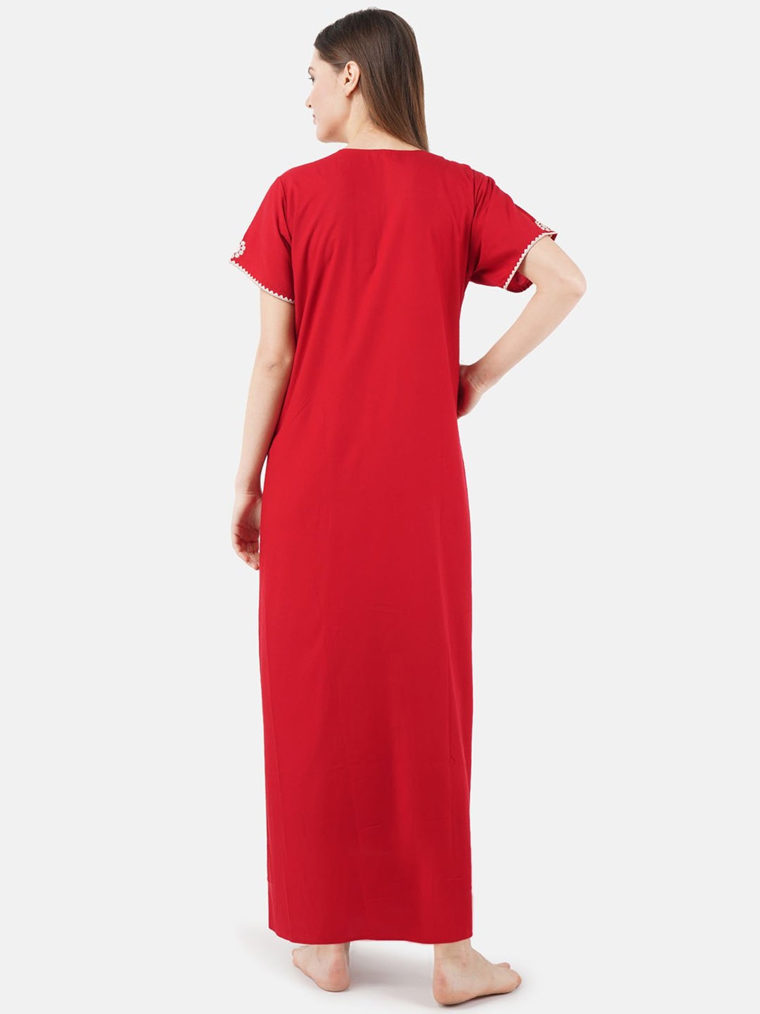 KOI SLEEPWEAR Red Embroidered Nighty