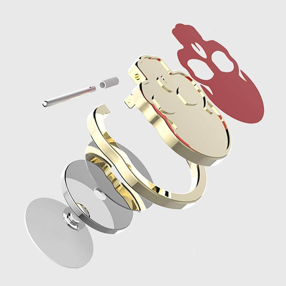 homEdge Cell Phone Skull Ring Grip, Set of 3 Packs 360&deg; Adjustable Finger Ring Holder, Suitable for Magnetic Car Mount Kickstand for Cell Phone-Black+White+Red