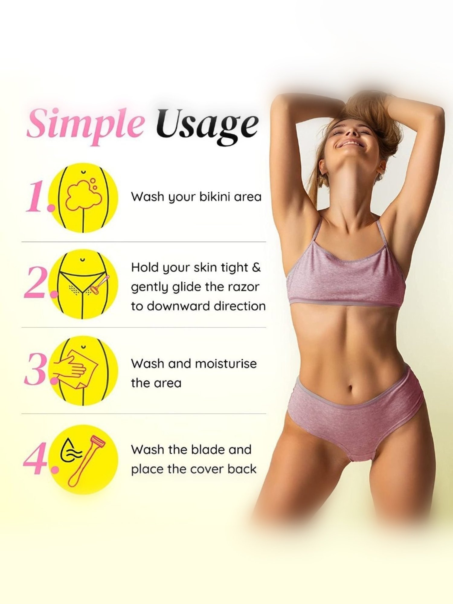 LetsShave Evior Shaver for Women - Pack of 3 (Pink)