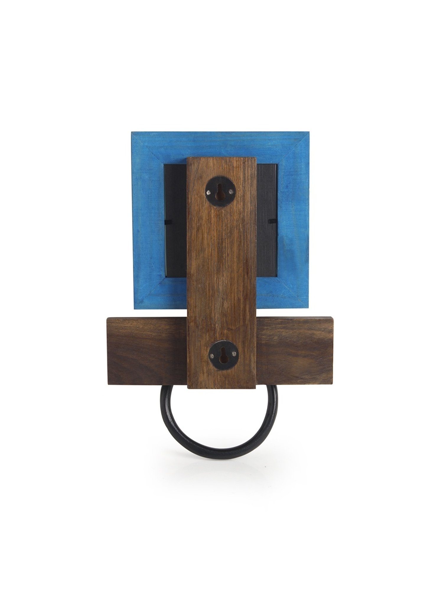 ExclusiveLane Warli Hand-painted Towel Holder & Mirror In Pine Wood