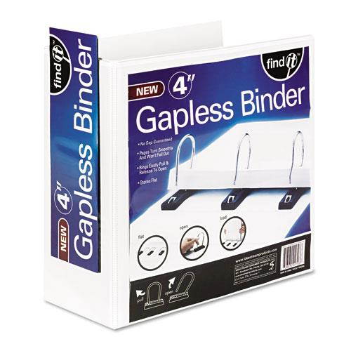 Find It Gapless Loop Ring View Binder 11 x 8-1/2 4" Capacity White SNS01703