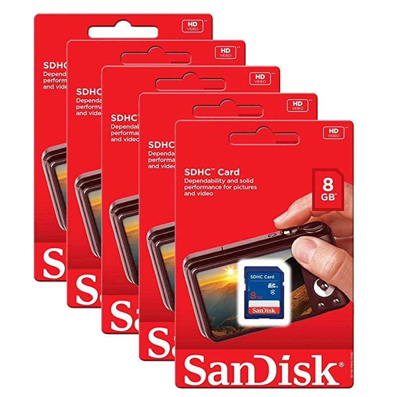 5 Pack  8GB 8 GB SD SDHC Class 4 Flash Memory Card