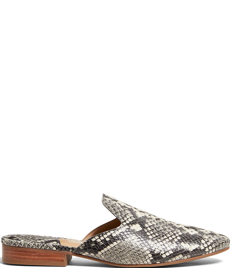 Jack Rogers Delaney Snake Print Leather Mules