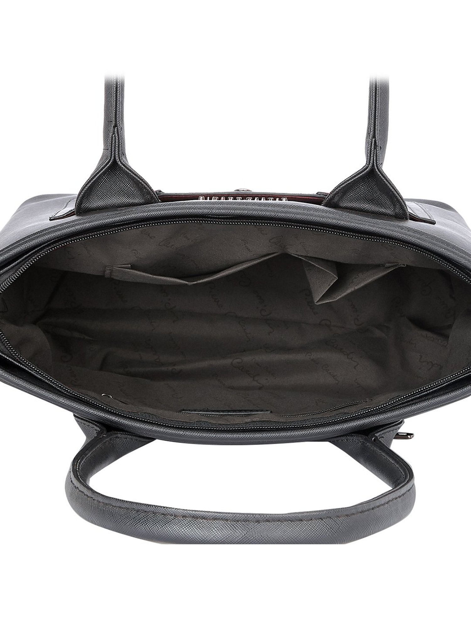 Pierre Cardin Black Paneled Medium Handbag