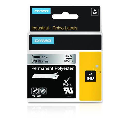Dymo LABEL, DYMO RHINO, 3/8" METALLIZED