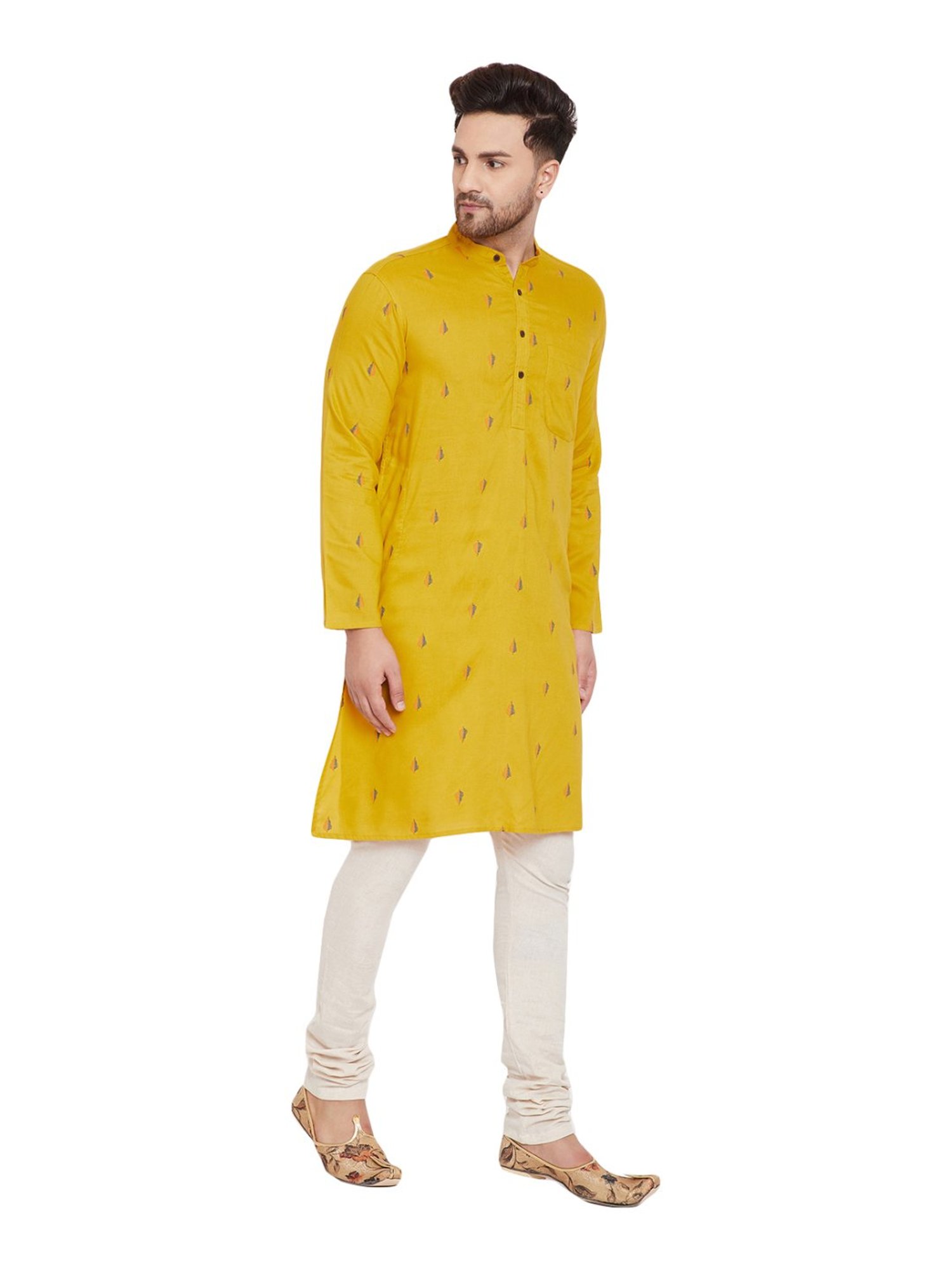 Even Mustard Regular Fit Printed Kurta