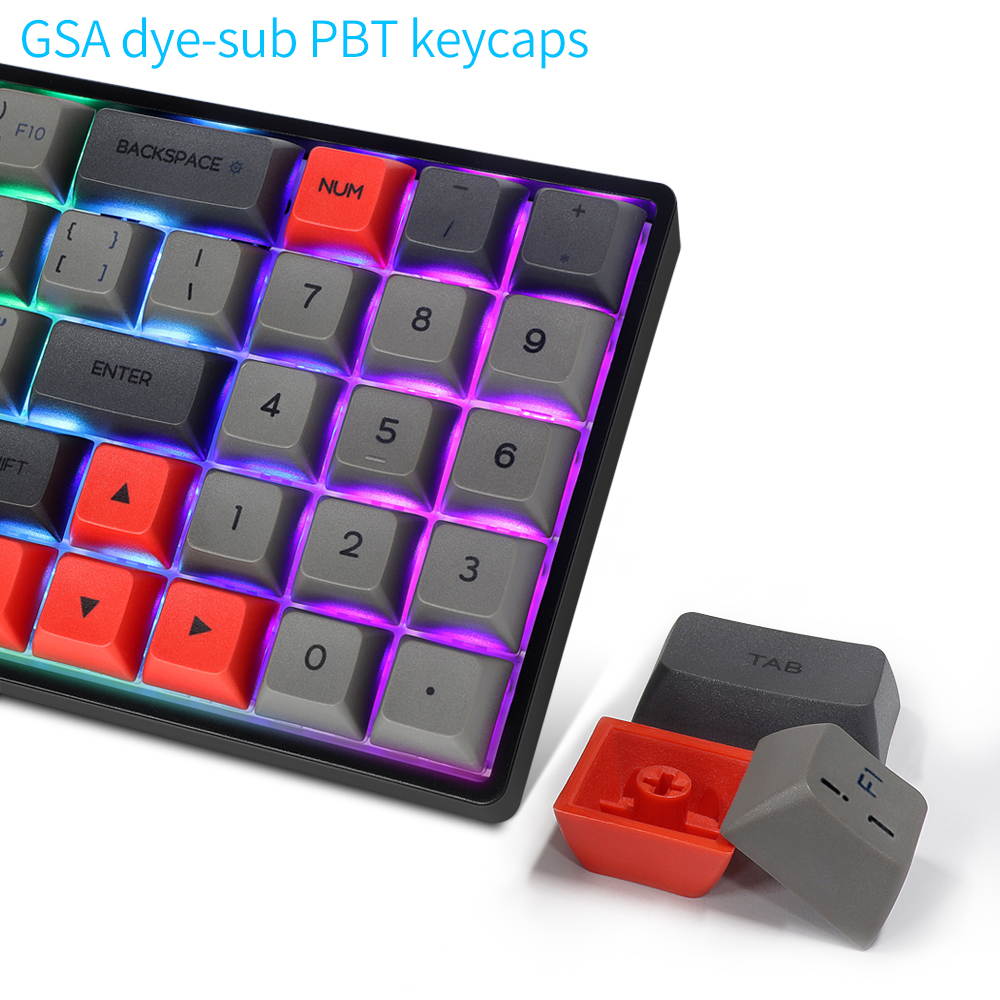 SK71 71 Keys Wired Mechanical Keyboard Gaming Keyboard with RGB Backlit, PBT Keycaps, Arrow Keys, Direction Keys, IP6X Dustproof Waterproof Hot Swappable for Win/Mac/Gaming(Mechanical Optical Axis)