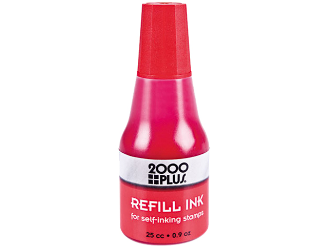 2000 PLUS 2000 PLUS Self-Inking Refill Ink, Red, .9 oz. Bottle