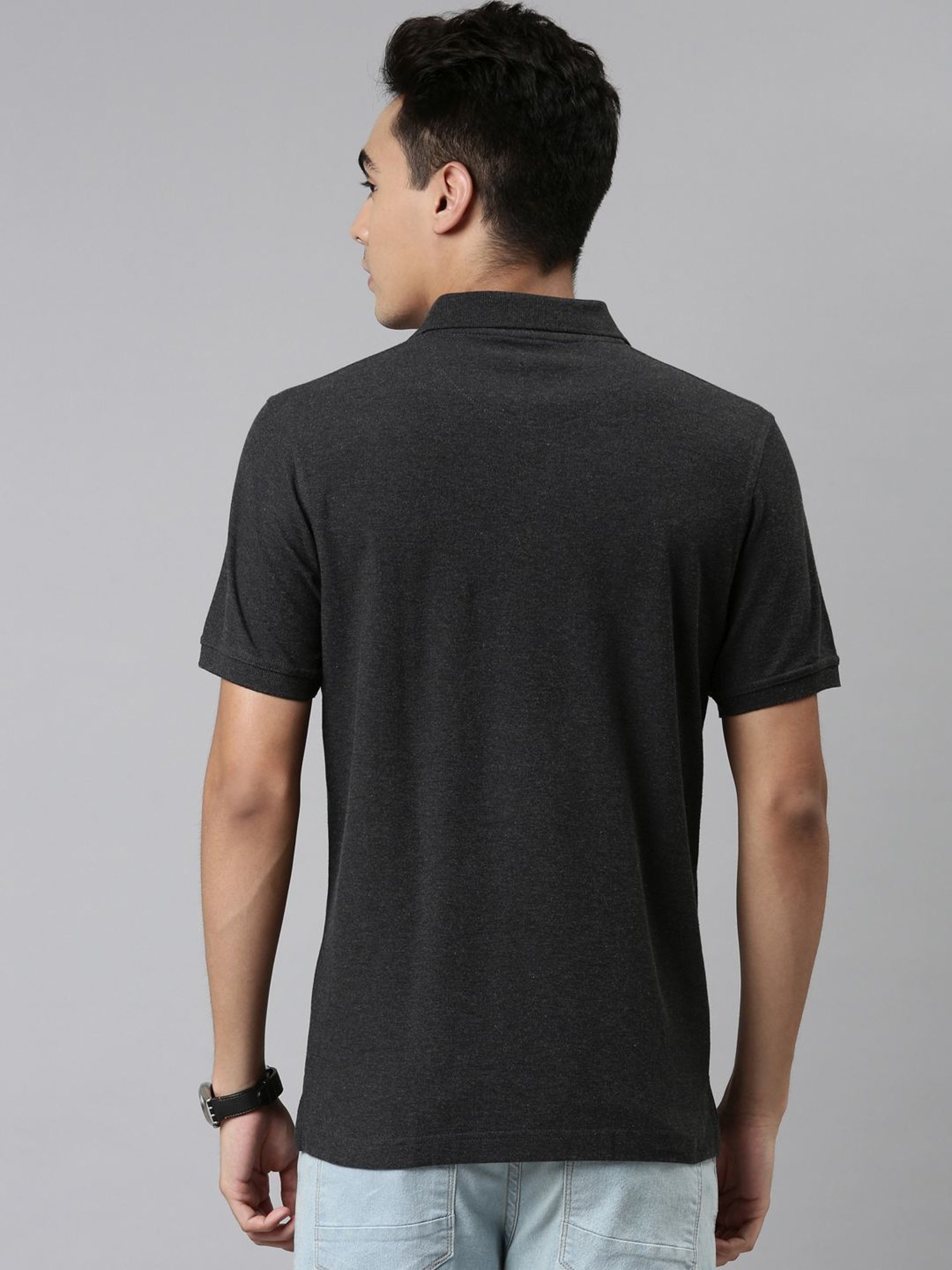 Dixcy Scott Maximus Black Cotton Regular Fit Polo T-Shirt