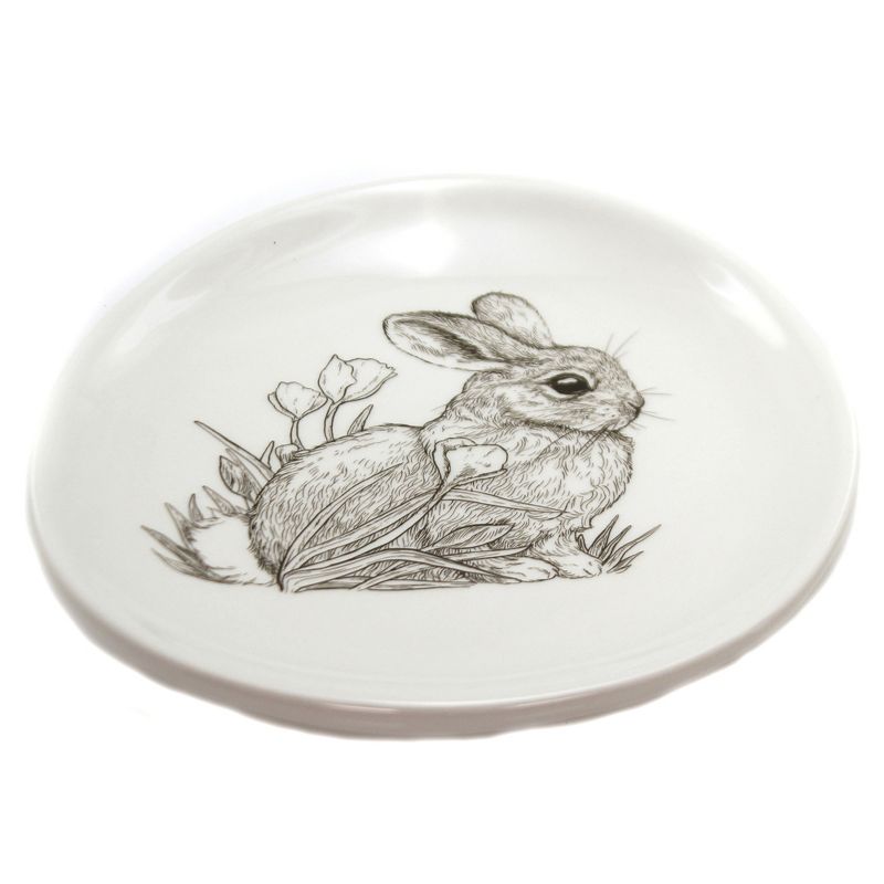 Tabletop 8.25" Sitting Bunny Plate Easter Tulips Burton & Burton  -  Dining Plates