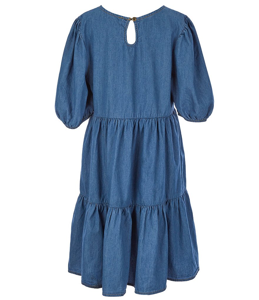 Ally B Big Girls 7-16 Short-Sleeve Denim Peasant Dress