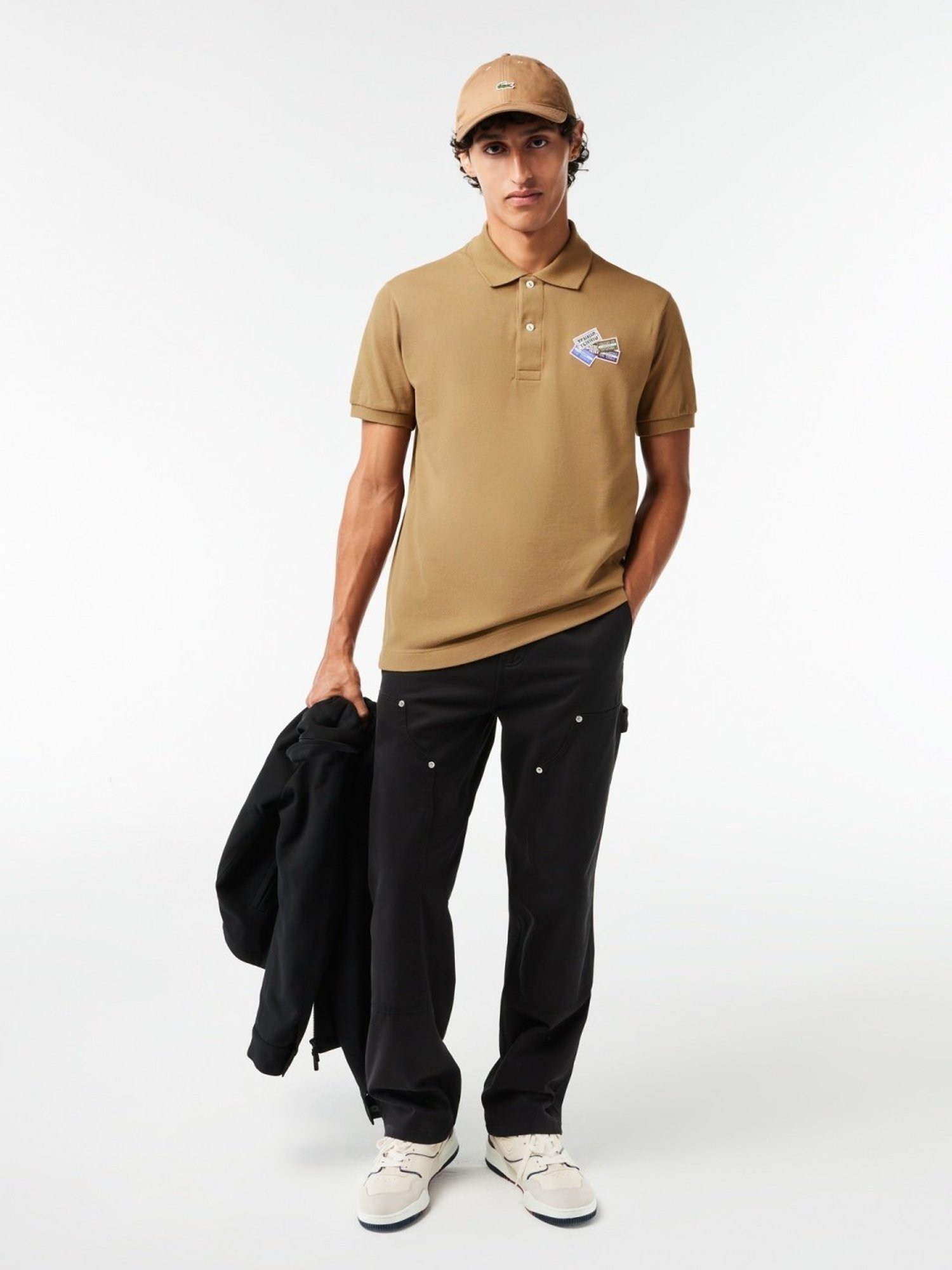 Lacoste Beige Cotton Classic Fit Polo T-Shirt