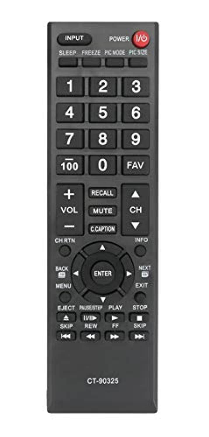 new ct-90325 replaced remote fit for toshiba tv 50l5200u1 50m2u 55g310u 32l2400u 32l4200 24sl410um 26c10 37e200u 19av600u 19c1d