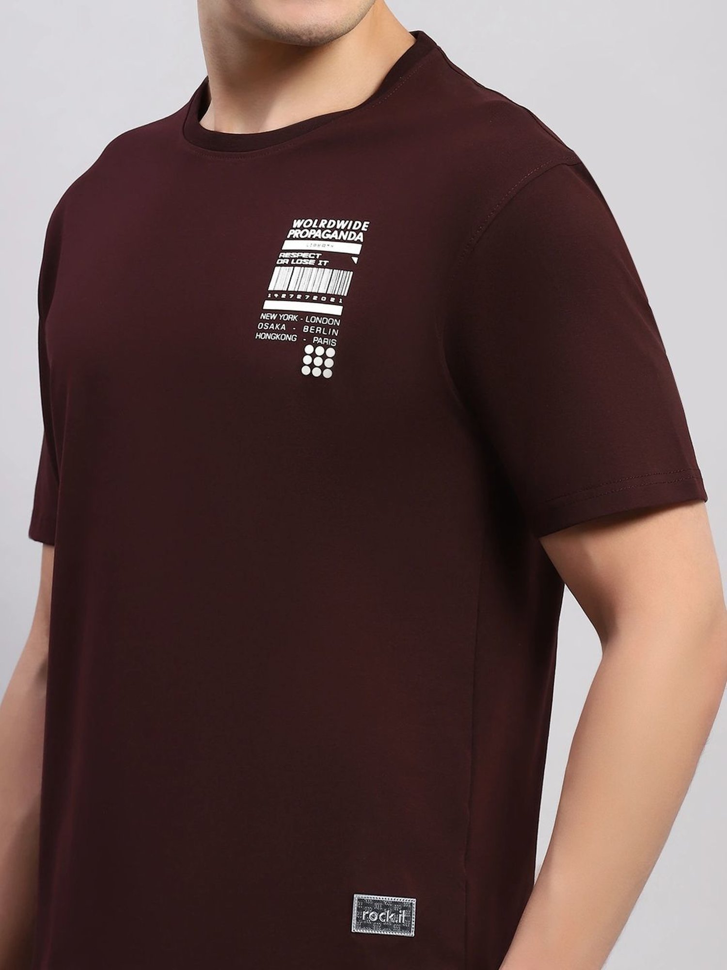 Rock.It Wine Smart Fit Printed T-Shirt