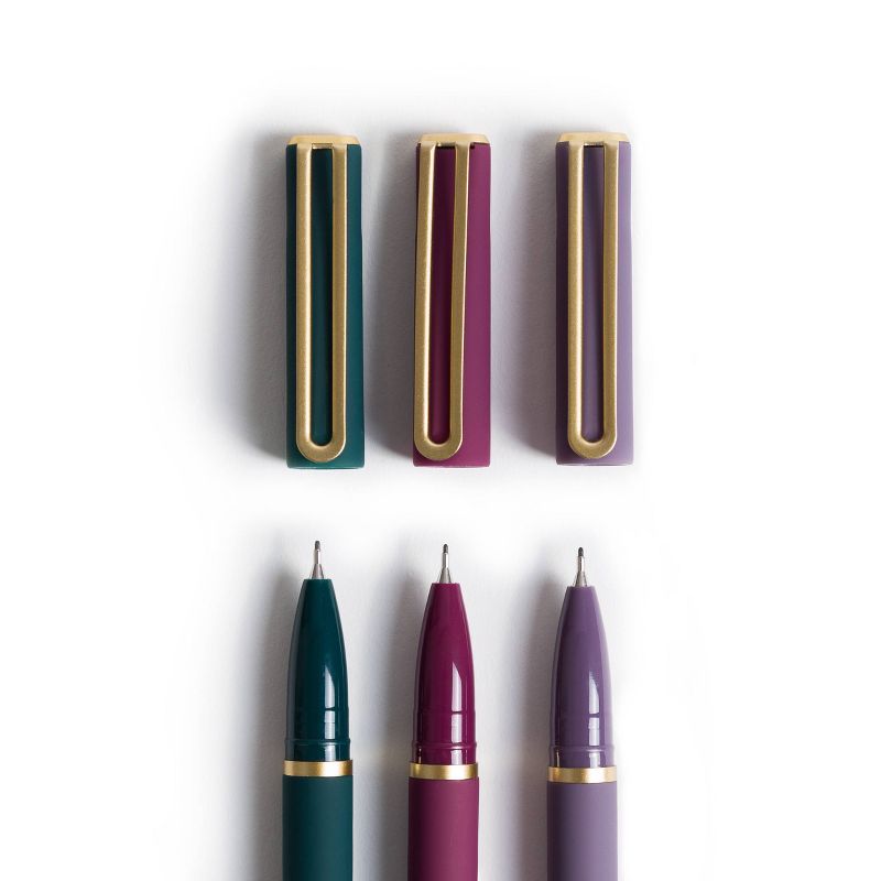 3pk Porous Point Pens - Black Ink - U Brands