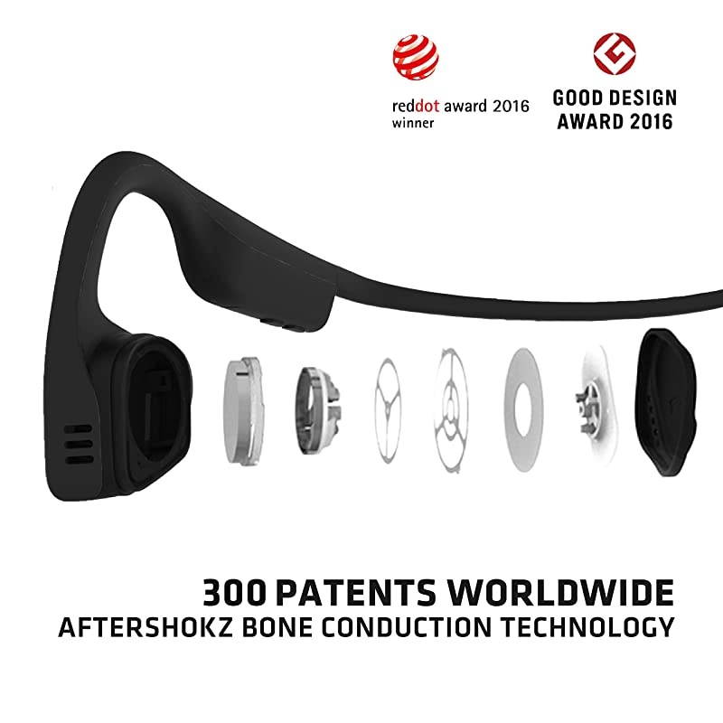 AS600BK Titanium Open Ear Wireless Bone Conduction Headphones Compatible with Bluetooth Black