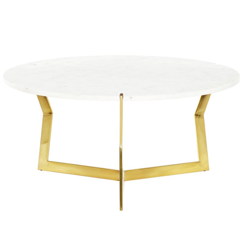 Contemporary Marble and Stainless Steel Coffee Table White - Venus Williams Collection