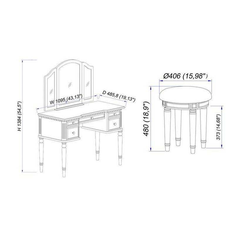 Salisbury Vanity w/Mirror White - Chique