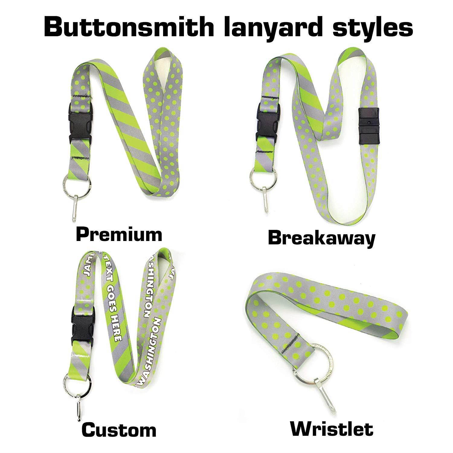 Buttonsmith Pewter and Lime Dots Premium Wristlet - Made in USA