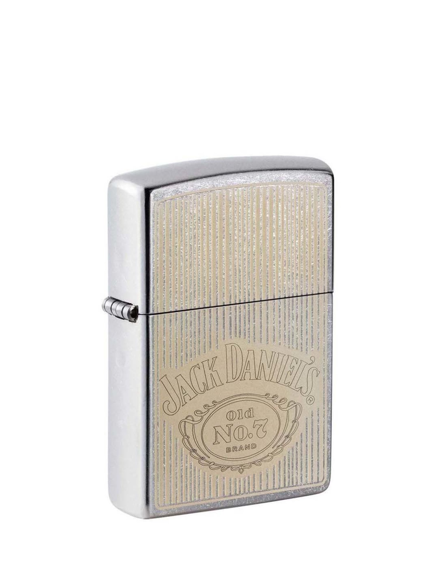 Zippo Chrome Brass Jack Daniels Windproof Pocket Lighter